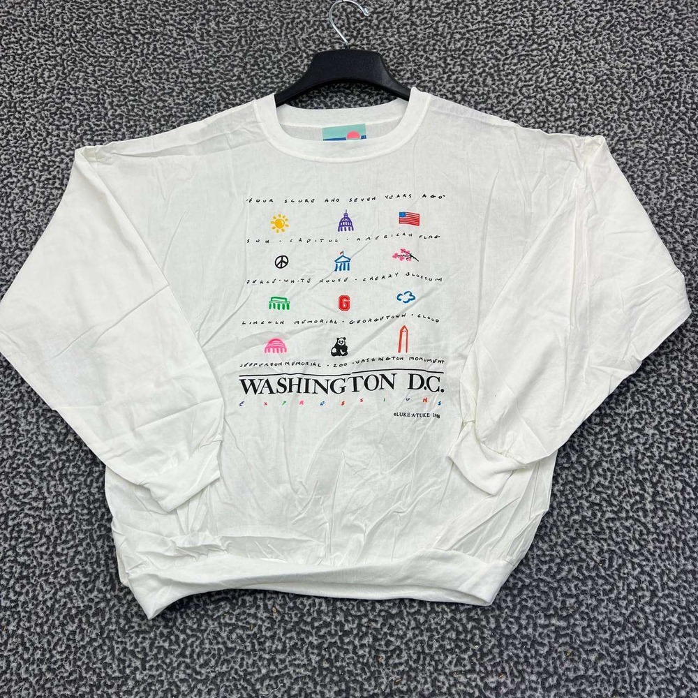 Vintage Washington DC Shirt Men L/XL Cotton Republic Long Sleeve‎ Deadstock New